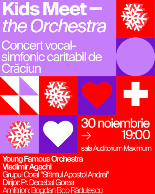 Kids Meet The Orchestra. Concert vocal-simfonic caritabil de Crăciun